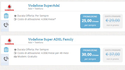 Confronto Offerte ADSL Vodafone: Super ADSL e Super ADSL Family