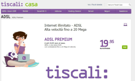 Offerte Solo ADSL Tiscali ADSL Premium Komparatore