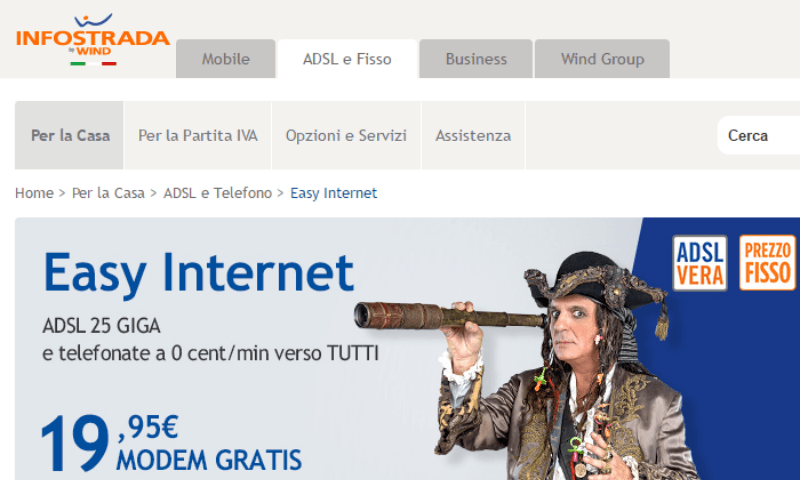 Offerta ADSL Infostrada Easy Internet