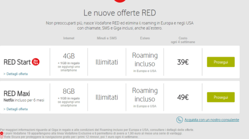 Vodafone RED, l’offerta che elimina il roaming: niente costi extra all’estero