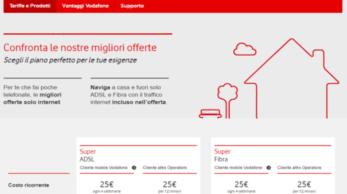 Offerte solo ADSL: Tariffe Vodafone Super a 25€